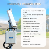 Punto de Acceso Inalámbrico ARRONNA KEY OEM 11ax WiFi 6 para Exteriores, Resistente al Agua, 4 Antenas, 3657 Mbps, 2.4G y 5.8G, Radio de 1-2 KM, Más de 256 Usuarios