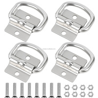Anneaux en D robustes en acier inoxydable 304 pour fixation, anneaux de cerclage, crochets d'ancrage pour camions, voitures, remorques et accessoires