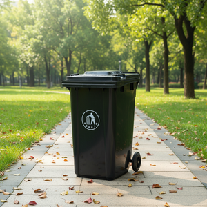 240L <strong>Mobile</strong> Garbage <strong>Bin</strong> Wheelie <strong>Trash</strong> Can Standing Structure Recycle Dustbins Plastic Waste <strong>Bins</strong> for Outdoor Use - Product Image 1