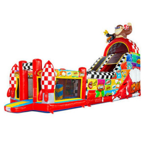 ODM Zware-Duty Opblaasbare Dubbele Toboggan Waterglijbaan voor Commercieel Gebruik / Opblaasbare Glijbaan met Kleine Obstakels - Product Image 3