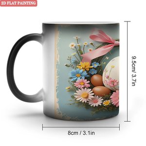 Taza de Cerámica Blanca para Manualidades con Prensa de Calor, Negra Esmerilada de 11 oz, Taza que Cambia de Color - Product Image 1