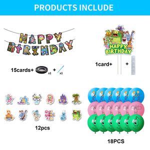 Decorazioni per Feste di <span class=keywords><strong>Compleanno</strong></span> a Tema Mostri con Palloncini Globo per Bambini, Striscione e Topper per Torta da 12 Pollici - Product Image 5