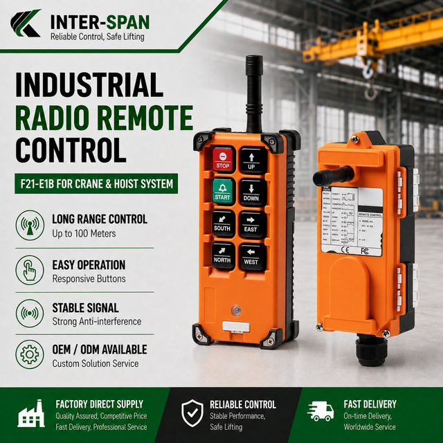 F21-E1B Industrial Wireless Radio Remote Control System 100m Range Crane Hoist Winch Controller Transmitter Receiver Waterproof