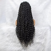 Perruques tressées LINDAL, perruque synthétique à dentelle frontale, tresse africaine avec cheveux de bébé, perruques tressées à dentelle complète, dreadlocks