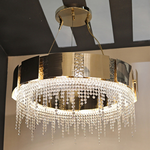 JC Chiếu Sáng Tùy Chỉnh Hiện Đại Sang Trọng Trong Nhà Vàng Đèn Chùm Nhà Đèn Răng Hình Dạng Gương Treo Đèn - Product Image 1