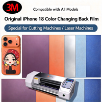 Film de protection pour téléphone en cuir grainé couleur argent mat changeant de couleur pour iPhone 18 Pro Max Bourgogne Glacier, compatible avec machine de découpe et traceur