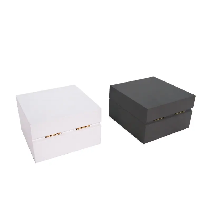 صندوق ساعة رولكس قابل للتغليف باللون الأبيض مصنوع يدويًا من الخشب عالي الجودة ساعة هدايا خشبية من HUAXIN هدايا وأعمال يدوية من خشب متوسط الكثافة