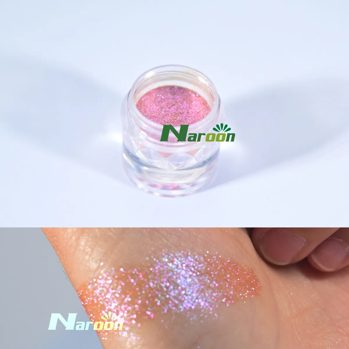 Naroon Blanc Caméléon Paillettes Aurora Pigment Rainbow Highlights Poudre de fard à paupières multichrome