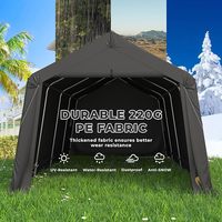 Abri Portable Robuste Entièrement en Acier de 4 x 6 m pour Voiture, Camion, Bateau, avec Évents Anti-Neige, Auvents de Rangement Extérieur