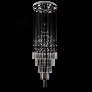 Candelabros de cristal LED modernos contemporáneos, luz blanca cálida, luz colgante grande para escalera, Hotel y Villa, Control de interruptor de habitación - Product Image 4