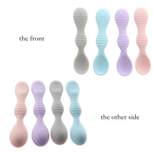 Cuchara <span class=keywords><strong>de</strong></span> silicona sin BPA para comer, para sopa, mordedor suave, para entrenamiento <span class=keywords><strong>de</strong></span> bebé, cuchara <span class=keywords><strong>de</strong></span> alimentación - Product Image 2