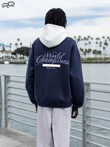 Sudadera con Capucha Essentials para Hombre, Corte Holgado, Felpa Gruesa, 100% Algodón, Calidad Premium, Cómoda, Diseño Sólido, Invierno - Product Image 4