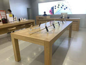 Escritorio de exhibición de tienda de computadora moderna, accesorios de tienda eléctrica, mesa de exhibición de madera, venta al por menor, mesa de exhibición de teléfono celular, estilo <span class=keywords><strong>Apple</strong></span> - Product Image 2
