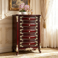 Commode de rangement de luxe en bois massif de style antique européen pour chambre à coucher, meuble de rangement, vente en gros de meubles