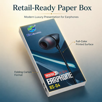 Boîte d'emballage en papier artistique pliable de luxe recyclable avec logo UV sélectif pour l'emballage d'écouteurs