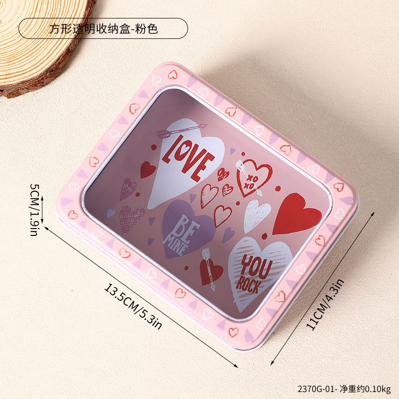 2370G-01 Square Transparent Storage Box - Pink