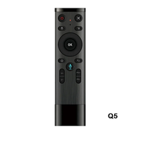 Mini Teclado Q5 Q5+ con Control por Voz, Mouse Aéreo con Giroscopio y Micrófono, Control Remoto con Giroscopio de 3 Ejes para Smart TV y Android Box