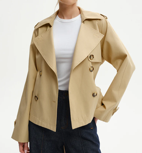 Manteau <span class=keywords><strong>Trench</strong></span> <span class=keywords><strong>Court</strong></span> <span class=keywords><strong>Femme</strong></span> Double Boutonnage Ceinturé Coupe-Vent Automne Hiver Streetwear Bureau et Trajet Quotidien - Product Image 5