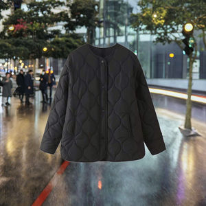 Moda Europea americana C1114S68 Manga larga Botón-Up Algodón Prendas de abrigo Cierre de cremallera informal Forro de poliéster para primavera - Product Image 2