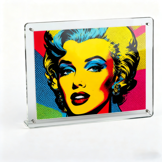 Acrylic Picture Frame Clear Double-Sided Self-Standing with Cutting for Tabletop Display Photo Albums