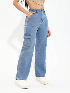 JEANS CARGO EN DENIM Denim extensible brodé de luxe Tissu écologique et durable Tailles 26-40 Osca International - Product Image 2