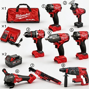 Juego de Herramientas Industriales Inalámbricas <span class=keywords><strong>Milwaukee</strong></span> 18V M18 de 12 Piezas, Destornillador Rojo sin Escobillas, Juego de Herramientas Eléctricas Combinadas 11 en 1 - Product Image 1