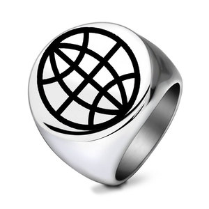 Bague globe en acier inoxydable pour homme, 22 mm, design géométrique, bijoux de mode ronds, cadeau - Product Image 5