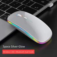 Souris sans Fil RGB Mince Rétroéclairée 3D Mini Style Ergonomique et Rechargeable USB-C, Vente en Gros pour Ordinateurs Portables Droitiers