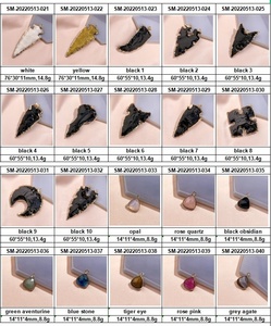 Liontin Bentuk Panah Kualitas Tinggi, Liontin Panah Obsidian Kristal Aate Alami, Kepribadian Wanita Dilengkapi Liontin Batu Mentah - Product Image 3