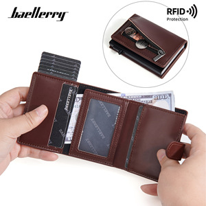 Baellerry Men's Card Holder 4 Inch Multi-card Slot <b>RFID</b> Protection Credit Card <b>Wallet</b> - Product Image 1