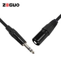 Câble audio XLR mâle droit vers XLR femelle noir ZONG 6,35 mm, blindage tressé, gaine en PVC flexible pour lecteur DVD (en stock)