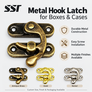 Small Iron Luxury Ring Jewellery <b>Box</b> Furniture Hook Lock Shackle Lock Horns Left Silver Latch Clasp Hasps Buckle Durable Bag - Product Image 1