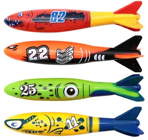 2022 New Arrival Summer Swimming Pool Ring Toss Game Toy Plastic Throwing Torpedo Underwater Fish Dive Training Play Water Toys
