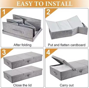 Skymoving nouvelle vente en gros organisateur de stockage de tissu non tissé boîte de rangement de vêtements avec couvercle pliable sous le conteneur de stockage de lit - Product Image 3
