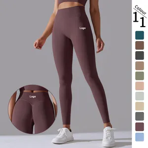 Leggings de Yoga Sin Costuras con Contorno en V Profundo para <span class=keywords><strong>Mujer</strong></span> Pantalones Deportivos de Cintura Alta para Entrenamiento en el Gimnasio - Product Image 1