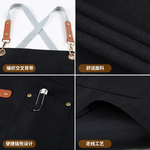 Delantal de lona impermeable con tirantes cruzados, talla única, de poliéster, sin mangas, para ropa de trabajo - Product Image 5