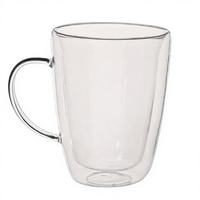 Taza de Café de Vidrio de Cuarzo SiO2 de Doble Pared y Alta Pureza con Asa, Aislada, Transparente, Resistente al Calor, para Uso Industrial