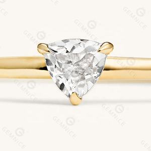 Gemnel 2023 Nieuwe Mode <span class=keywords><strong>Trillion</strong></span> Diamant Granaat 18k Gouden Stapelringen - Product Image 3