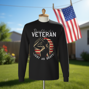 T-shirt à manches longues « Daughter Of A Veteran Just As Brave Pride » - Product Image 3