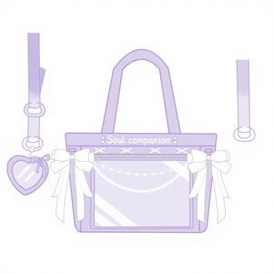 Bolsa de Mano <span class=keywords><strong>Ita</strong></span> de Gran Capacidad en Tela Satén Personalizada con Llavero de Corazón y Lazo de Cinta - Product Image 2