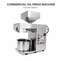 Presse à huile automatique commerciale en acier inoxydable 20 kg/h, pressage à froid et à chaud, rendement élevé en huile, certifiée CE, utilisation facile