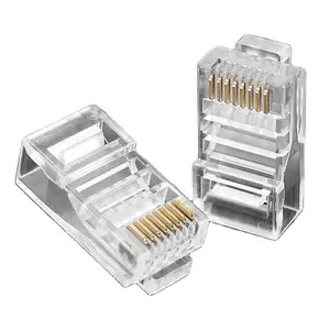 Factory price plug rj45 connector 8P8C Network Connector for Cat5 Cat5e Cat6 Cable