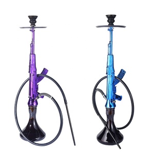Oferta 2024 Narguile Sheesha Shisha Dorado Negro con Forma de Pistola AK-47 Pipa de Agua para Fumar Hookah AK47 - Product Image 5