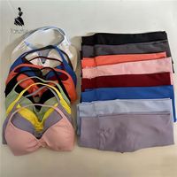 Ensemble de yoga sans couture très vendu, léger, compressif, couleur unie, séchage rapide, soutien-gorge de sport, short, ensembles de fitness élastiques