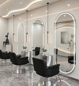 Miroir LED moderne personnalisé pleine longueur pour salon de coiffure, avec commande tactile, éclairage mural ou sur pied, idéal pour les barbiers - Product Image 1