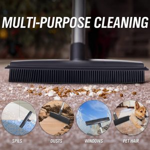 <span class=keywords><strong>Escoba</strong></span> telescópica con mango y cepillo de goma de cerdas suaves para limpieza de alfombras - Product Image 5