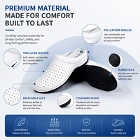 Chaussures de travail professionnelles ANNO pour femmes et hommes, blanches, respirantes, perforées, sabots de travail, mules médicales pour hôpital