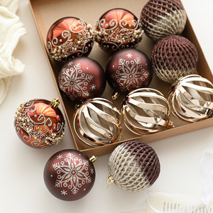 Pink Green Sparkling <b>Glitter</b> Christmas Ball Ornaments Hanging Xmas Shatterproof Plastic Balls 12Pcs Christmas Ball Ornaments Set - Product Image 3