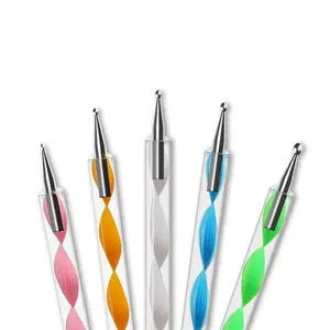 5 unids/set arte de uñas diseño Punto pluma de Gel UV pintura dibujo polaco cepillo punteado herramientas relieve Stylus para pintura
