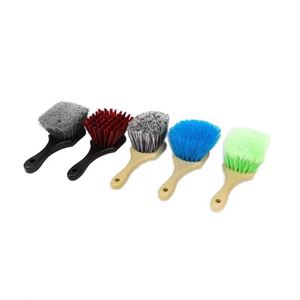 แปรงล้างล้อรถยนต์ด้ามสั้นสีเทาพร้อมโลโก้แบบกำหนดเอง - Product Image 1